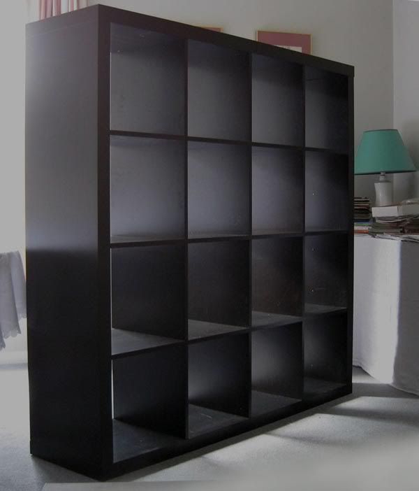 IKEA EXPEDIT 4x4 SHELVING BOOKCASE UNIT BLACK / BROWN eBay